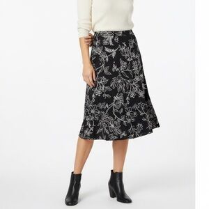Ann Taylor LOFT Sequin Floral A-Line Cotton Skirt - 4